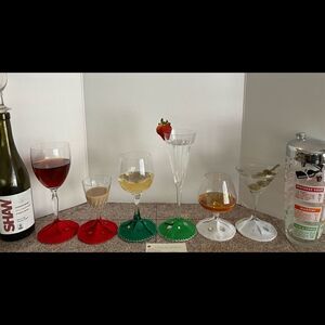 NWT decorative stemmed glass coasters they fit most stemmed glasses